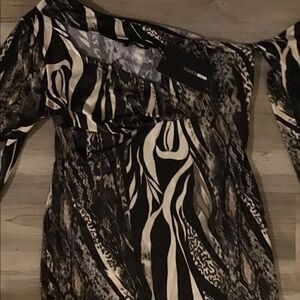 NWT~Fashion Nova One Shoulder Animal Print Mini Dress Sz Large